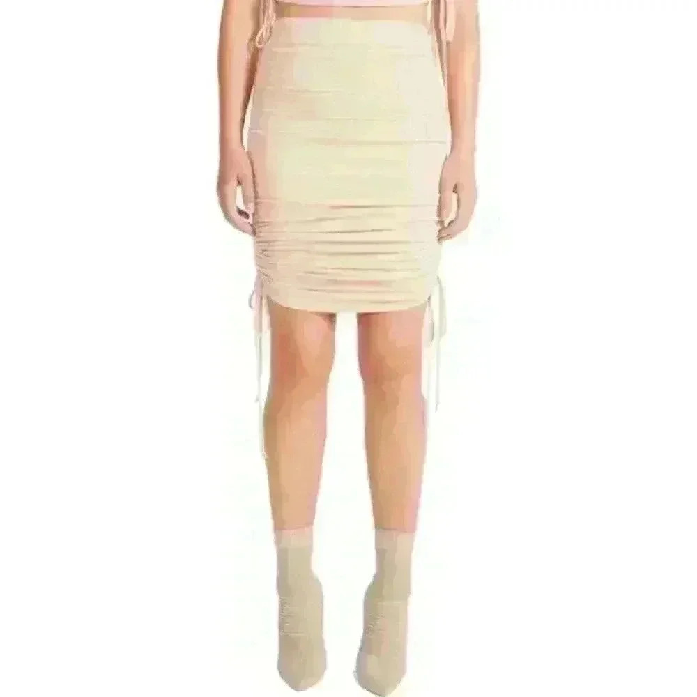NWT BB Dakota Cinch by Cinch Women's Ribbed Knit Ruched Knee Length Pencil Skirt